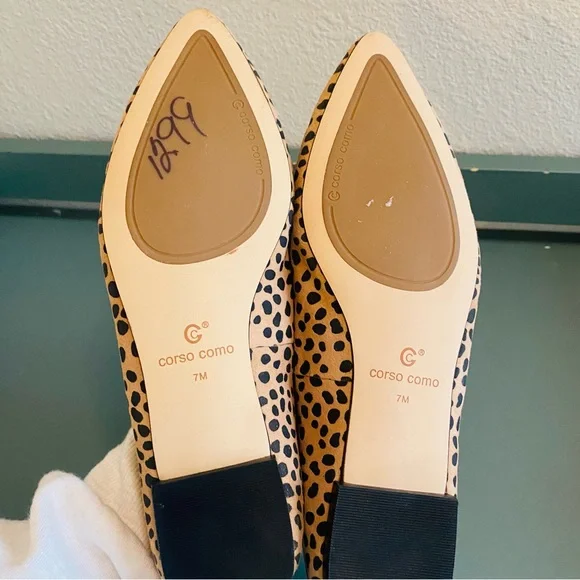 CORSO COMO Jullia Suede Leopard Spots Animal Print Pointed Toe Flats Size 7 - Picture 9 of 11